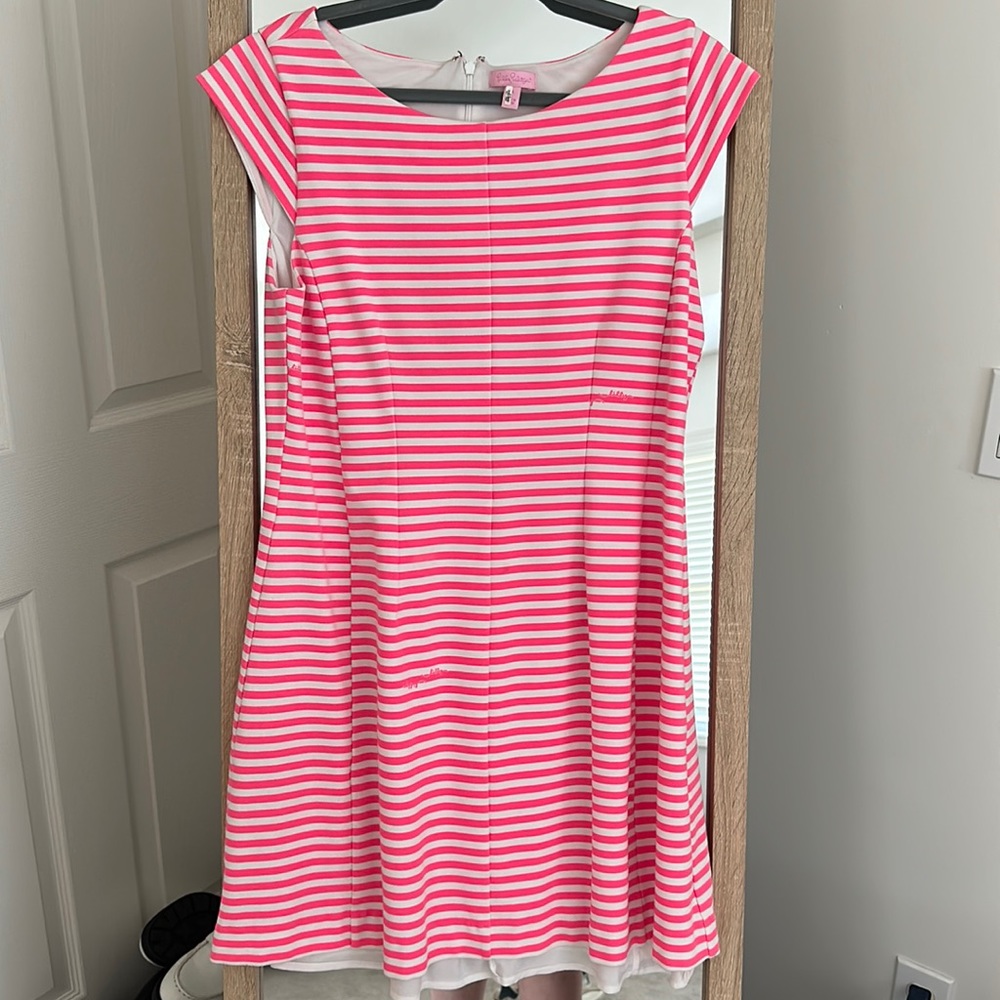 Lilly Pulitzer Pink and White Striped Dress